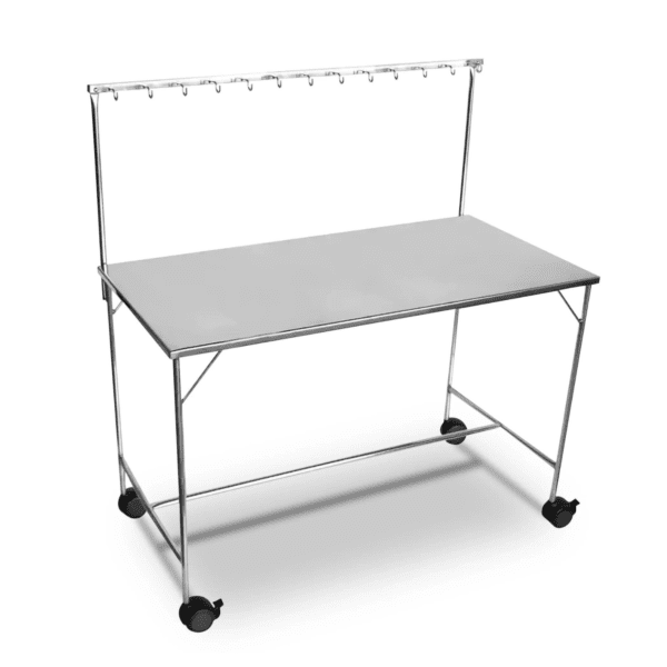 Mesa para Instrumento Cirúrgico com Varal Inox