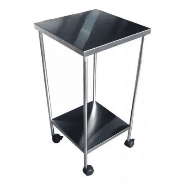 Mesa Auxiliar Inox 40 x 40 x 80cm com Rodízios - Image 2