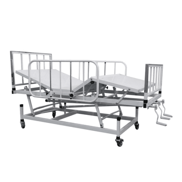 Cama Hospitalar Fowler com 3 Manivelas Grade de Correr